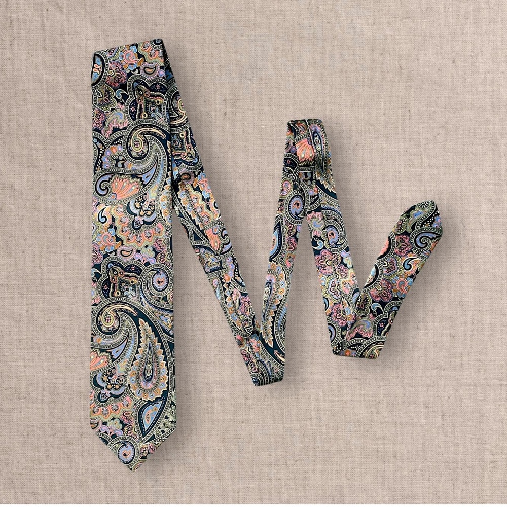 Brioni Silk Tie Paisley Multicolor Luxury Designer Made In Italy
